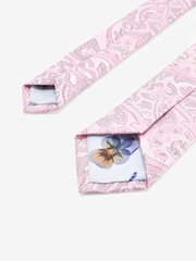 Pink Paisley Slim Pattern Tie And Tie Clip - Image 3 of 3
