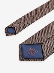 Dark Brown Textured Silk Tie - Image 3 of 3