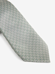 Green Textured Silk Tie - Image 2 of 3