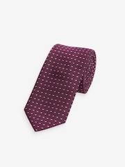 Burgundy Red Slim Pattern Tie - Image 1 of 3