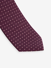 Burgundy Red Slim Pattern Tie - Image 2 of 3