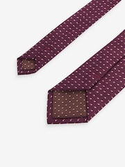 Burgundy Red Slim Pattern Tie - Image 3 of 3