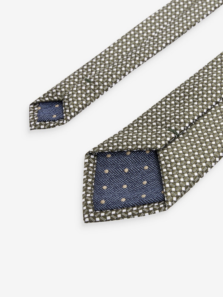 Green Geometric Pattern Tie - Image 3 of 3