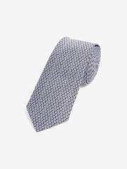 Blue Floral Silk Pattern Tie - Image 1 of 3