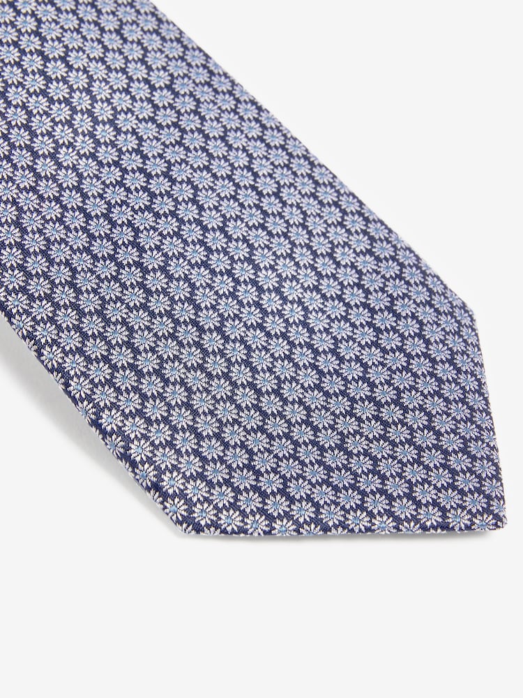 Blue Floral Silk Pattern Tie - Image 2 of 3