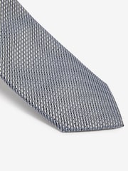 Light Blue Paisley Slim Tie And Pocket Square Set - Image 3 of 5