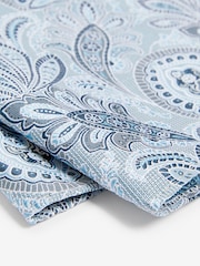 Light Blue Paisley Slim Tie And Pocket Square Set - Image 5 of 5