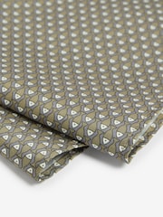 Light Grey/Grey Fish Print Tie And Pocket Square Set - Image 5 of 5
