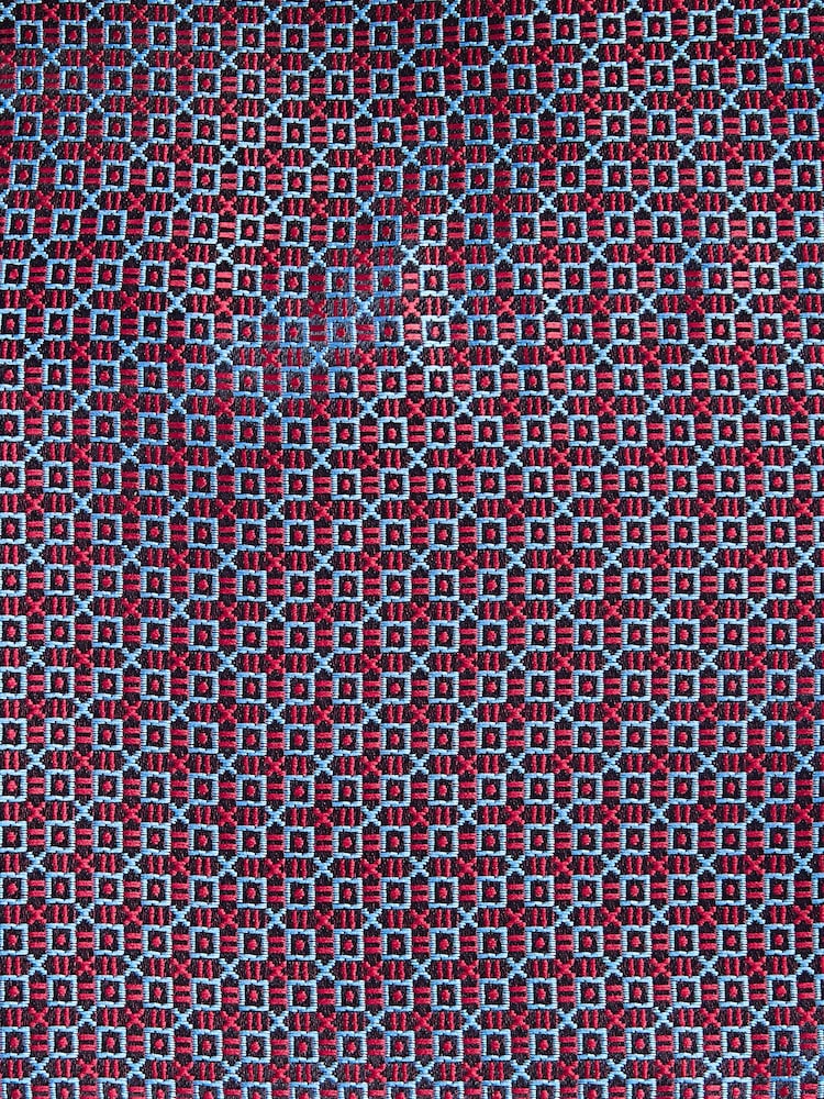 Red Geometric Tie And Pocket Square Set - Image 2 of 4