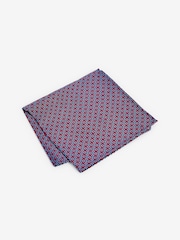 Red Geometric Tie And Pocket Square Set - Image 4 of 4