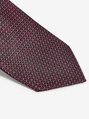 Burgundy Red Textured Silk Tie - Image 2 of 3