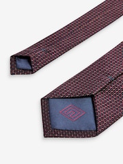 Burgundy Red Textured Silk Tie - Image 3 of 3