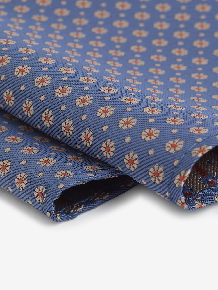 Neutral Brown/Rust Orange 2 Pack Textured Ties And Pocket Sqaure Set - Image 8 of 8