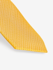 Yellow/Navy Blue Floral Tie And Pocket Square Set - Image 5 of 5