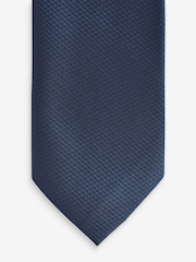 Navy Blue/Light Blue Pressed Flower Slim Tie And Pocket Square Set - Image 2 of 5