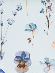 Navy Blue/Light Blue Pressed Flower Slim Tie And Pocket Square Set - Image 5 of 5