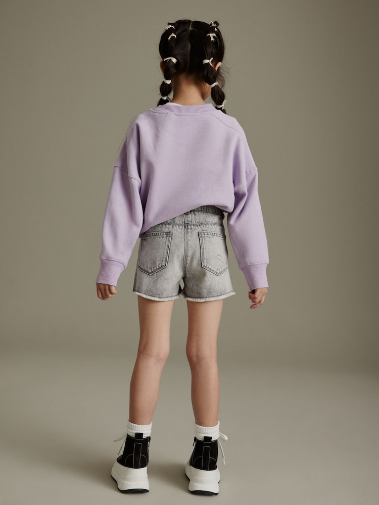 Grey Frayed Edge Distressed Shorts (3-16yrs) - Image 3 of 7