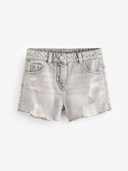 Grey Frayed Edge Distressed Shorts (3-16yrs) - Image 5 of 7