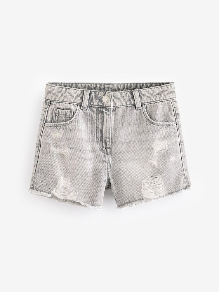 Grey Frayed Edge Distressed Shorts (3-16yrs) - Image 5 of 7