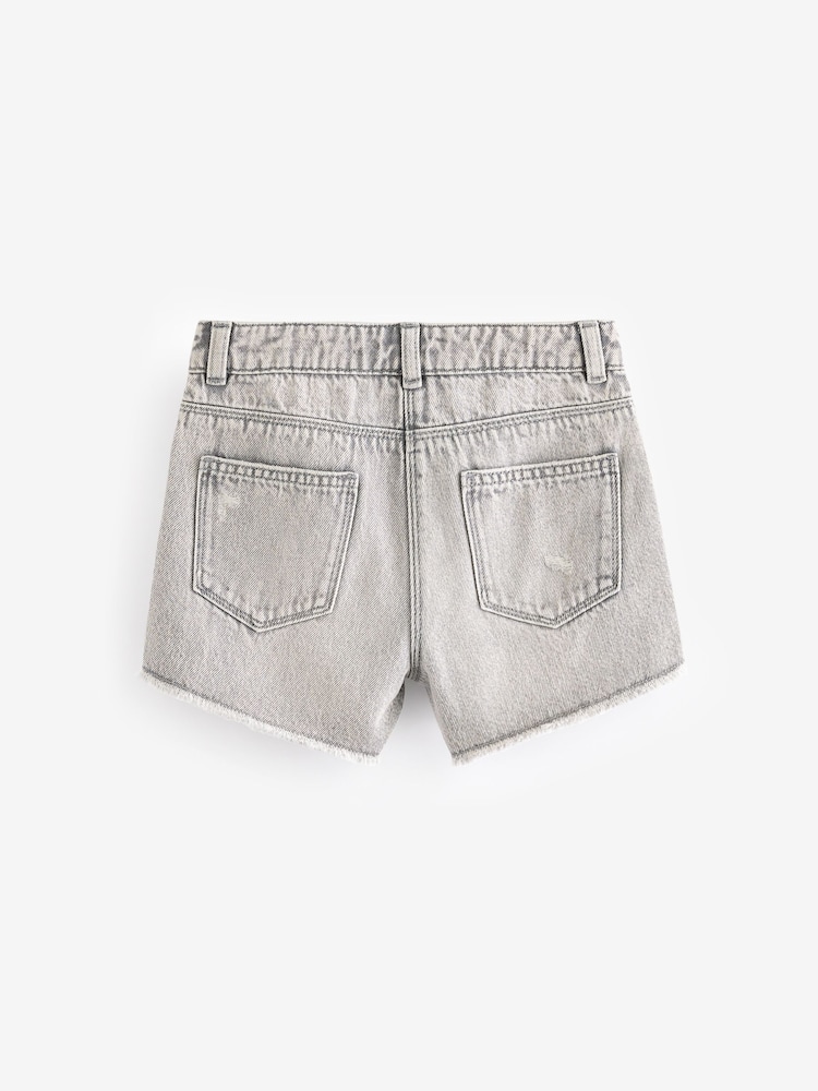 Grey Frayed Edge Distressed Shorts (3-16yrs) - Image 6 of 7