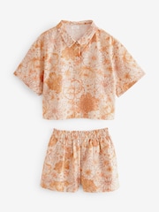 Orange Floral Boxy Shirt & Short Co-ord Set (3-16yrs) - Image 5 of 7