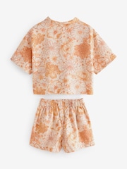 Orange Floral Boxy Shirt & Short Co-ord Set (3-16yrs) - Image 6 of 7
