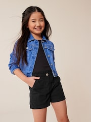 Black Poplin Cotton Shorts (3-16yrs) - Image 1 of 7