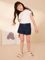 Dark Blue Pocket Denim Shorts (3-16yrs) - Image 3 of 7