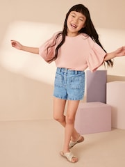 Mid Blue Pocket Denim Shorts (3-16yrs) - Image 2 of 7