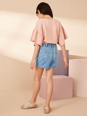 Mid Blue Pocket Denim Shorts (3-16yrs) - Image 3 of 7