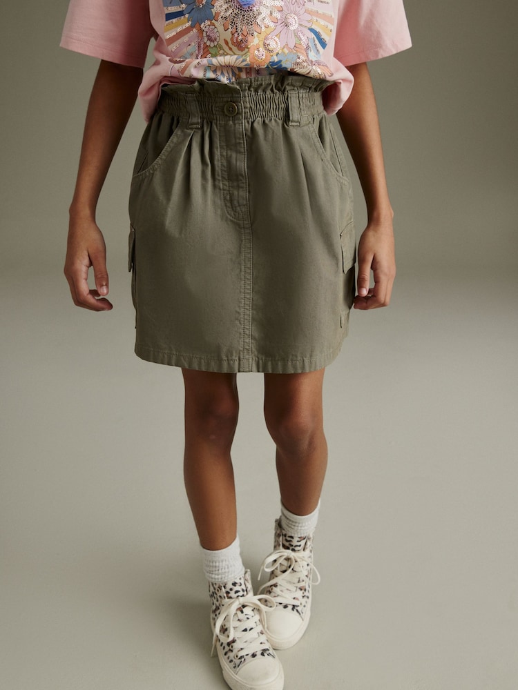 Khaki Green 100% Cotton Cargo Skirt (3-16yrs) - Image 2 of 8