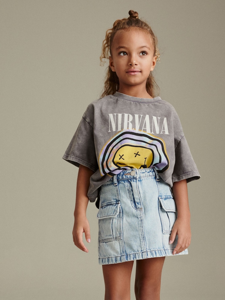 Denim Lightwash Cargo Skirt (3-16yrs) - Image 1 of 7 Denim Lightwash Cargo Skirt (3-16yrs) - Image 1 of 7