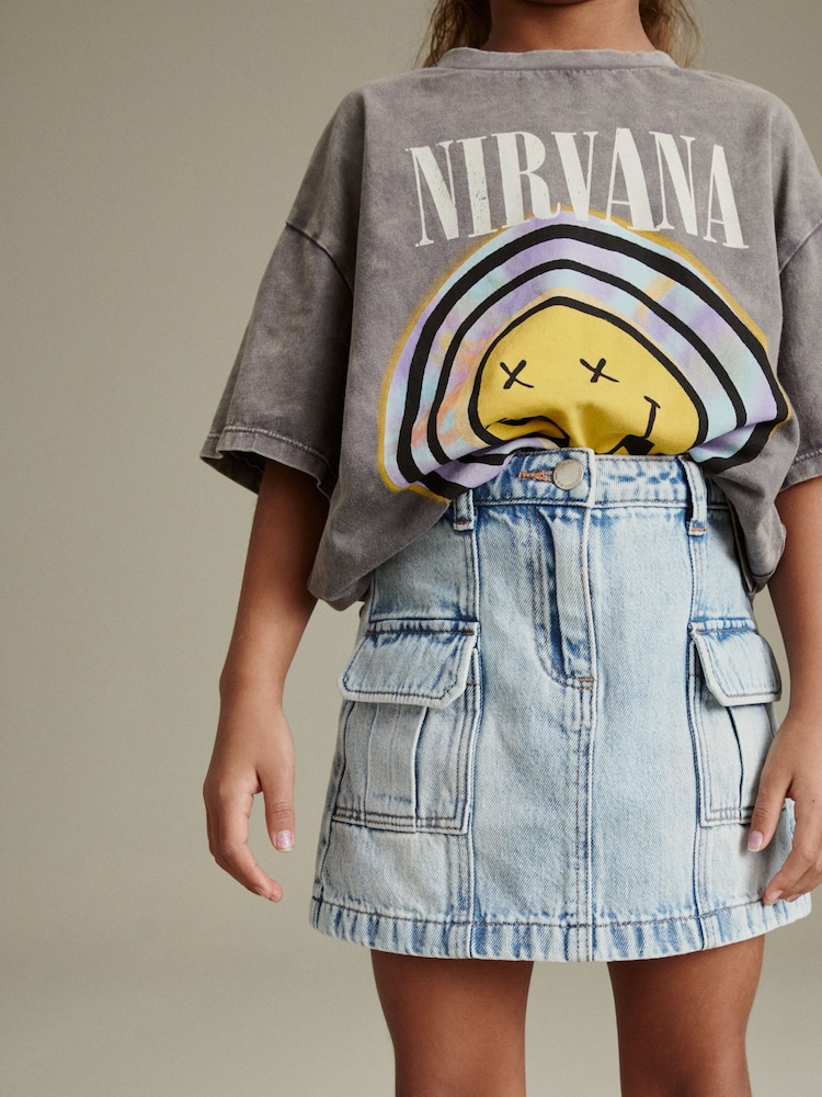 Denim Lightwash Cargo Skirt (3-16yrs) - Image 2 of 7 Denim Lightwash Cargo Skirt (3-16yrs) - Image 2 of 7