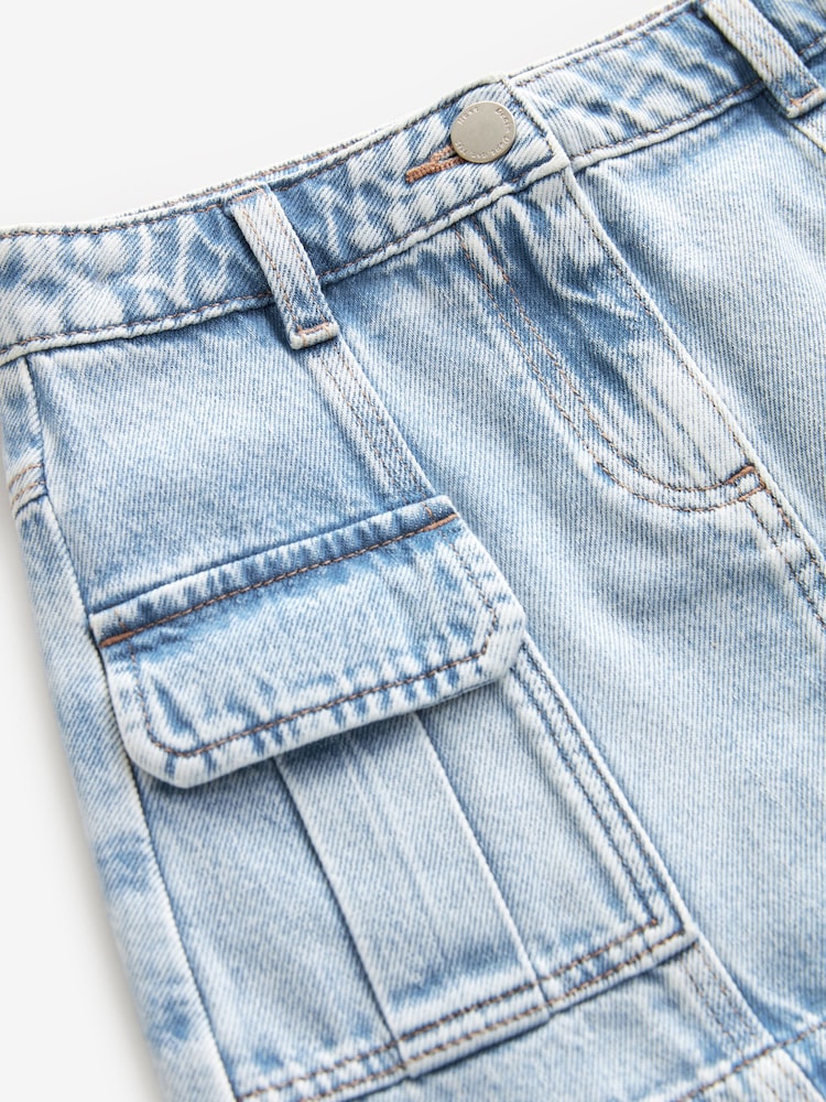 Helle Denim-Waschung - Cargorock aus 100 % Baumwolle (3-16 J.) - Bild 7 von 7