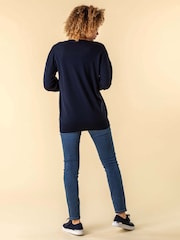 Roman Navy Blue V-Neck Long Sleeve Jumper - Image 2 of 4