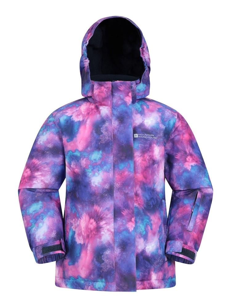 Mountain Warehouse Purple Kids Snowdrop Printed Ski Jacket - Image 1 of 5