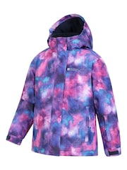 Mountain Warehouse Purple Kids Snowdrop Printed Ski Jacket - Image 4 of 5