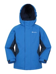 Mountain Warehouse Blue/Black Kids Fleece Lined Snow Ski Jacket And Trousers Set - Image 2 of 5