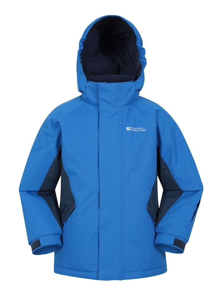 Mountain Warehouse Blue/Black Kids Fleece Lined Snow Ski Jacket And Trousers Set - Image 2 of 5