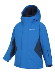 Mountain Warehouse Blue/Black Kids Fleece Lined Snow Ski Jacket And Trousers Set - Image 4 of 5
