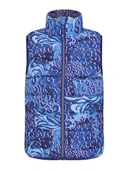 Mountain Warehouse Purple Dark Rocko Kids Printed Water Resistant Padded Gilet - Image 1 of 5