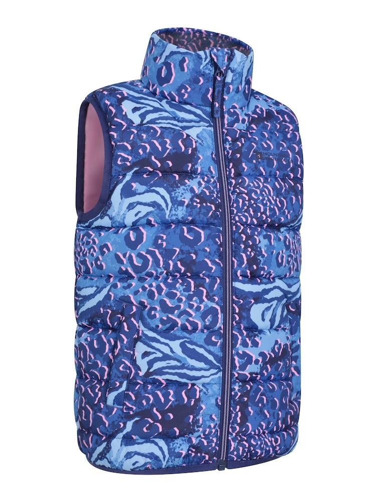 Mountain Warehouse Purple Dark Rocko Kids Printed Water Resistant Padded Gilet - Image 2 of 5