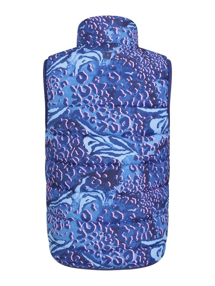 Mountain Warehouse Purple Dark Kids Rocko Printed Padded Gilet - Image 3 of 5