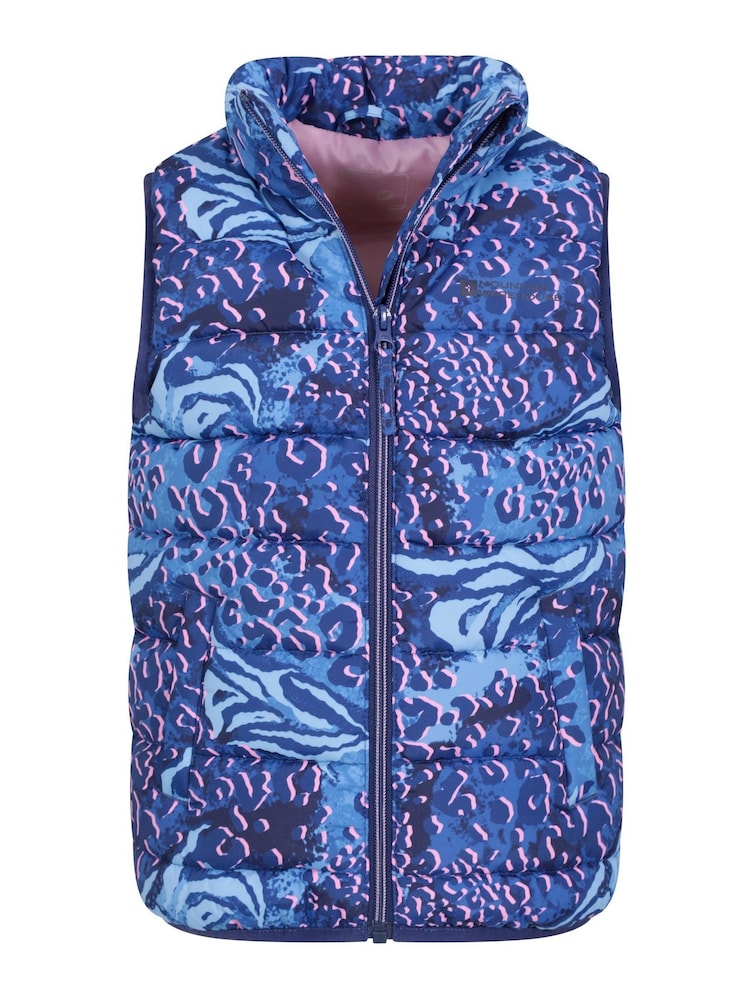 Mountain Warehouse Purple Dark Rocko Kids Printed Water Resistant Padded Gilet - Image 5 of 5