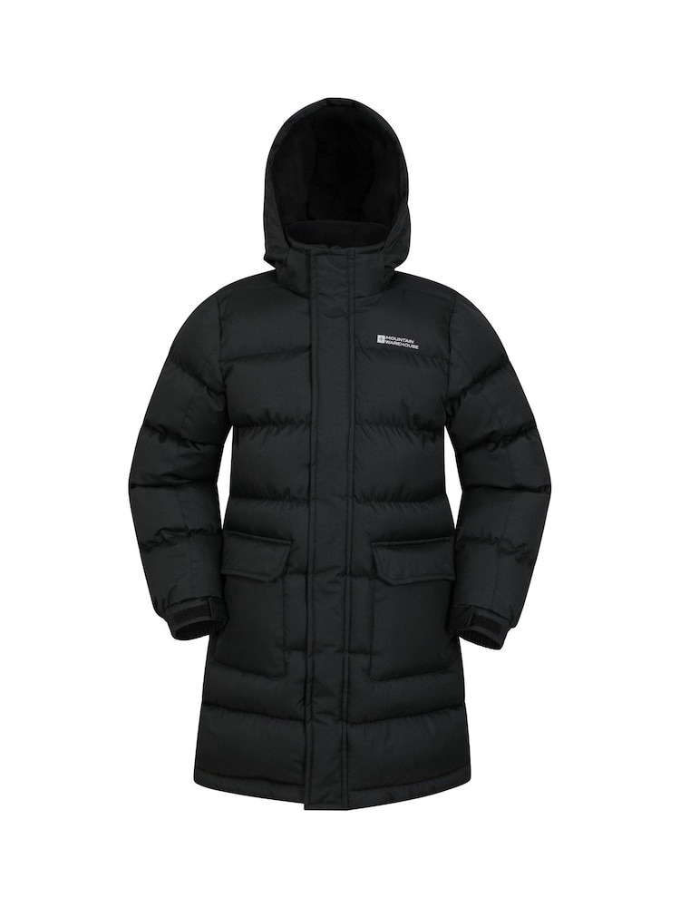 Mountain Warehouse Black Kids Snow Water Resistant Fleece Lined Padded Jacket - Image 1 of 5