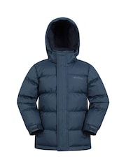 Mountain Warehouse Blue Kids Snow II Water Resistant Padded Jacket - Image 1 of 5