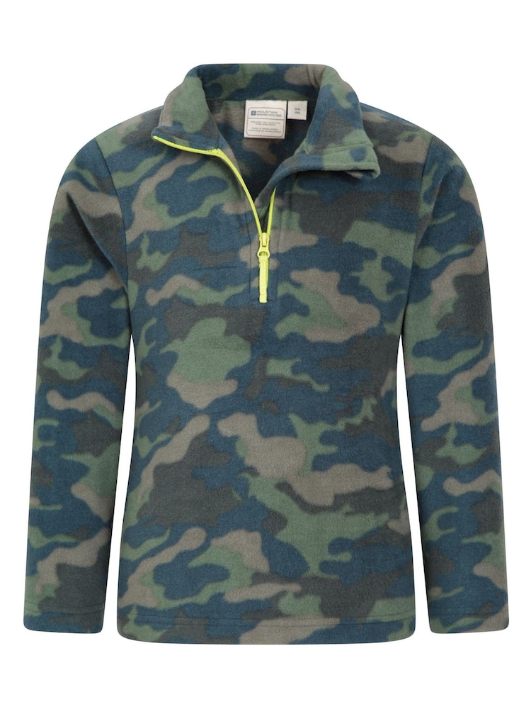 Mountain Warehouse Green Pursuit Printed Half-Zip Kids Fleece - Image 2 of 5