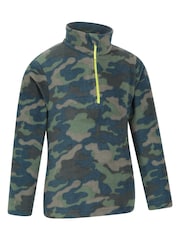 Mountain Warehouse Green Pursuit Printed Half-Zip Kids Fleece - Image 3 of 5
