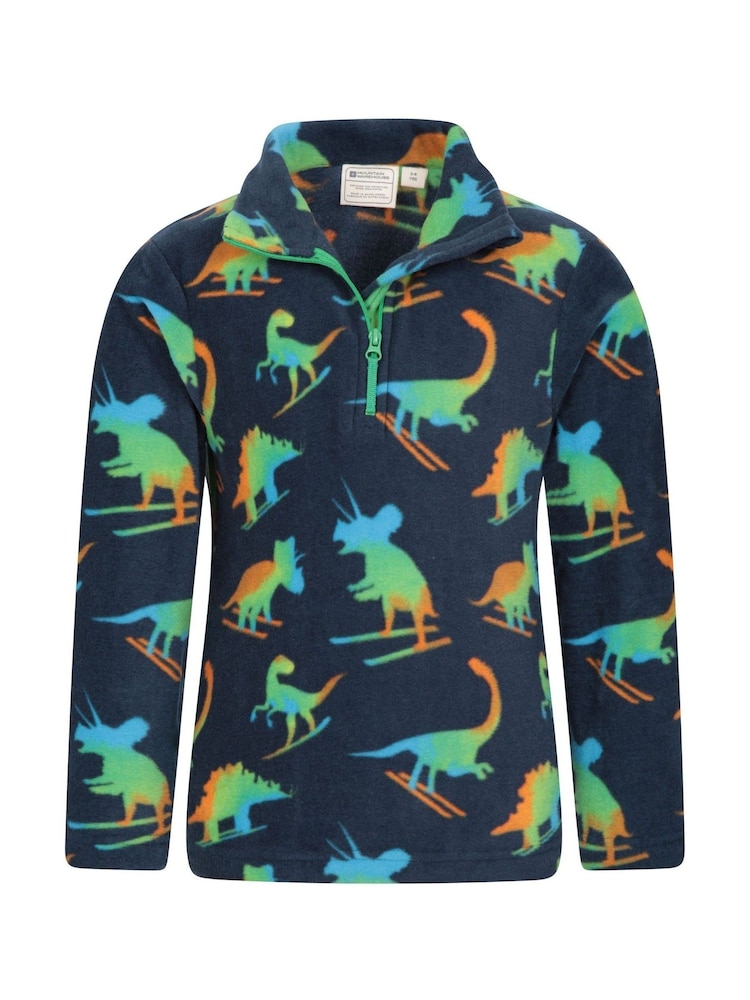 Mountain Warehouse Navy Blue Kids Pursuit Printed Half Zip Fleece - Image 2 of 5