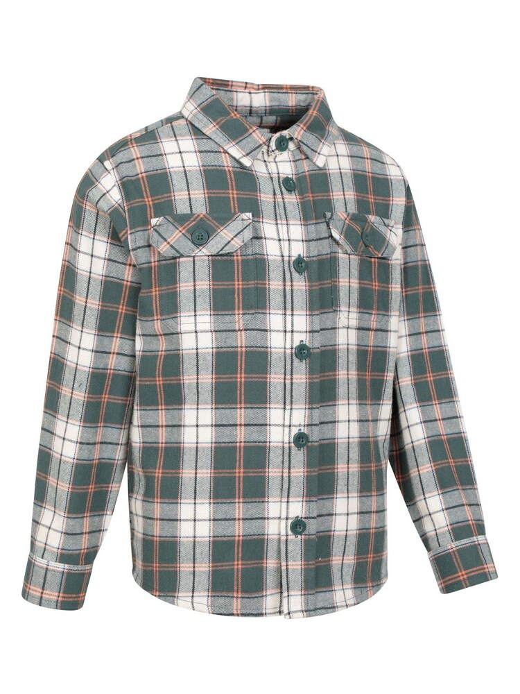 Mountain Warehouse Green Kids Flannel Check 100% Cotton Shirt - Image 2 of 5